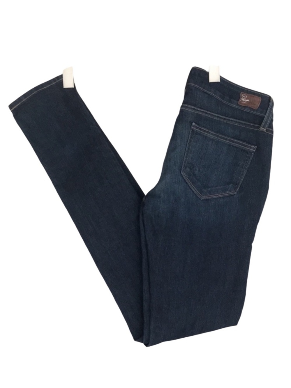Paige Peg Skinny Dark Wash Mid Rise Stretch Denim Jeans 25